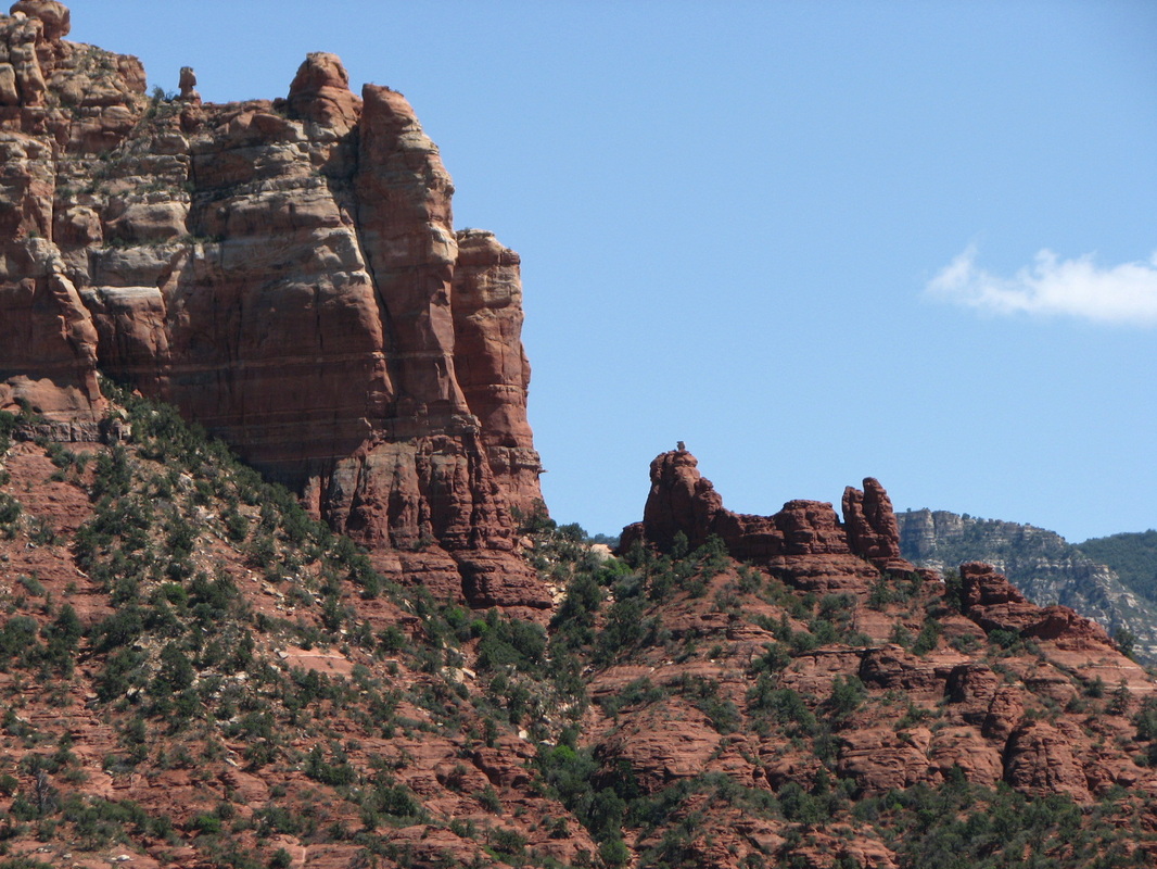 Look closely for the famous Snoopy Rock in Sedona, AZ.