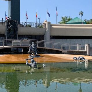 The moving beach tableau at the National D-Day Memorial in Bedford, Virginia. 
